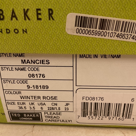 Ted Baker London New “Mancies” Blush Flats in Winter Rise - Size 6 - Picture 5 of 5